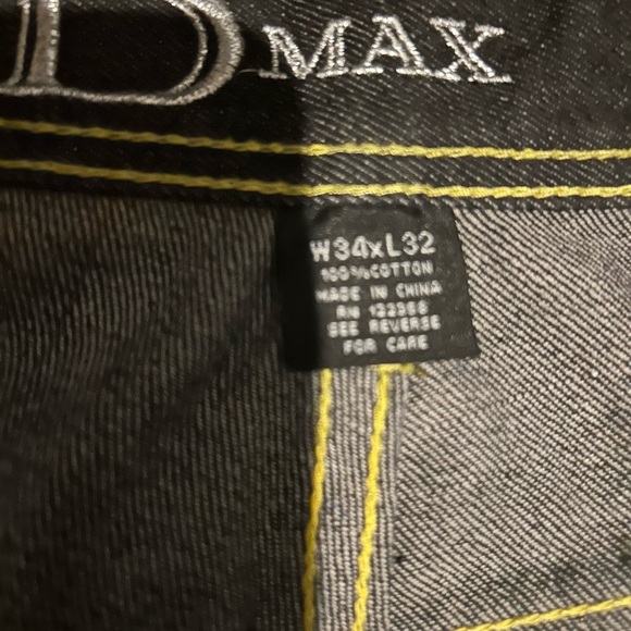 Dmax Men's black jeans  34×32 Original Fit Straight Leg Button Fly Jeans . - Picture 2 of 3